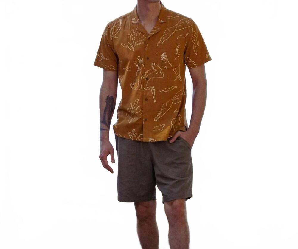NEW BRIDGE & BURN men's bodie shirt in shoreflight amber
